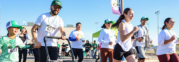 group of people running
